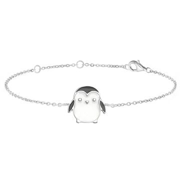 Bracelet pingouin argent personnalisé - 2453