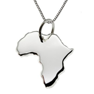 Pendentif argent Afrique personnalisé - 1187