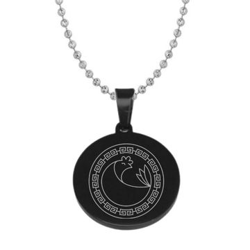 Pendentif zodiaque acier noir personnalisé - 2883