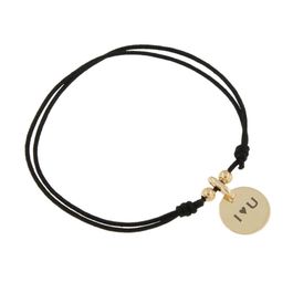 Bracelet cordon plaqué or personnalisé - 2340
