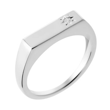 Chevalière femme argent personnalisée - 2744