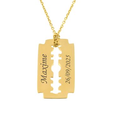 Pendentif lame de rasoir personnalisé - 2425