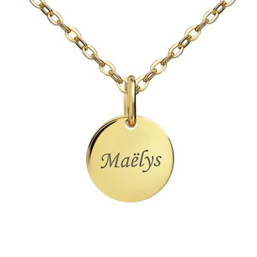 Pendentif or rond personnalisé - 2696