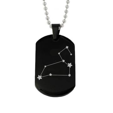 Pendentif zodiaque acier noir personnalisé - 2875