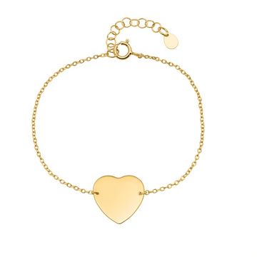 Bracelet cœur argent doré personnalisé - 2286