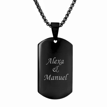 Pendentif dogtag acier personnalisé - 0965