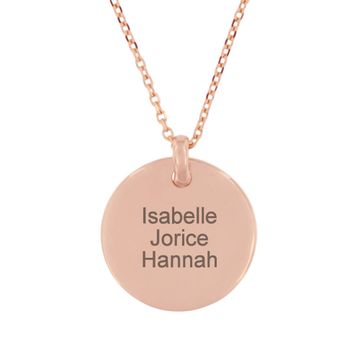 Pendentif rond plaqué or rose personnalisé - 2359