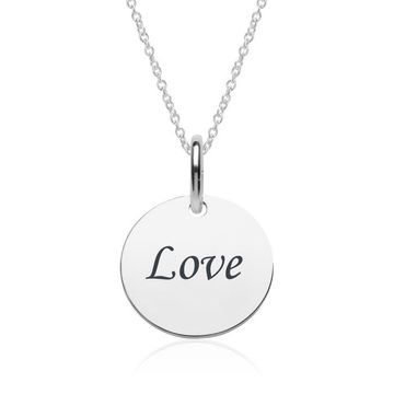Pendentif rond argent personnalisé - 0584