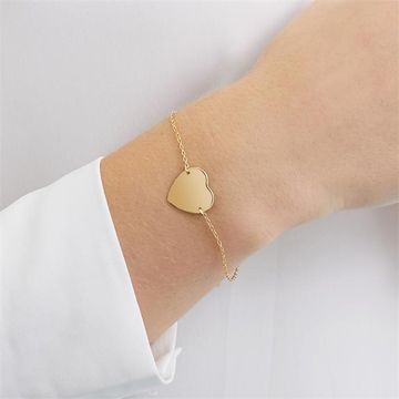 Bracelet cœur argent doré personnalisé - 2286