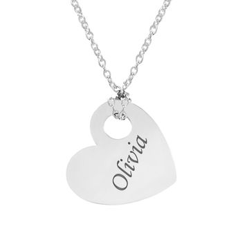 Pendentif cœur acier personnalisé - 2143