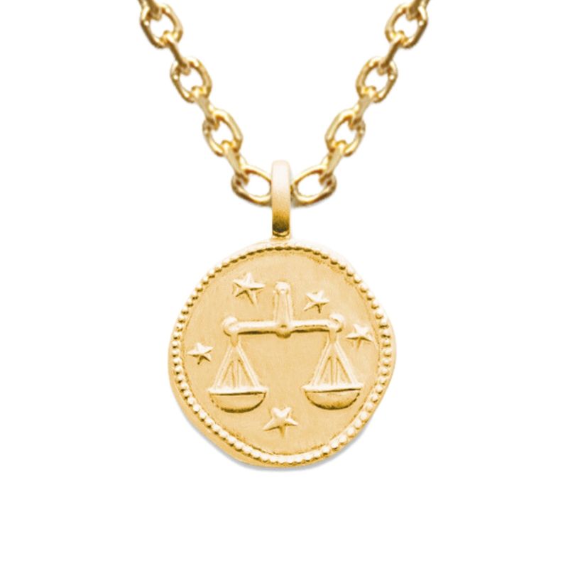 Médaille Du Zodiaque Balance - Plaquée Or - Bijou Occasion