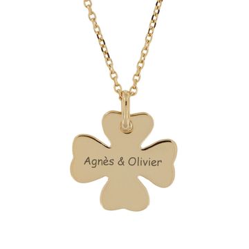 Pendentif trèfle plaqué or personnalisé - 2346