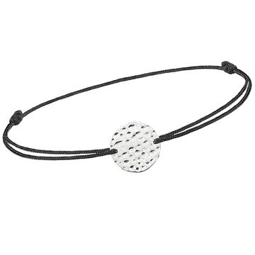 Bracelet cordon disque argent personnalisé - 2185
