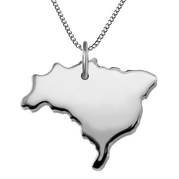 Pendentif argent Brésil personnalisé - 2084