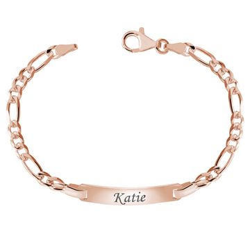 Gourmette argent rosé personnalisée - 1808