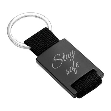 Porte-clé tissu noir personnalisé - 2501