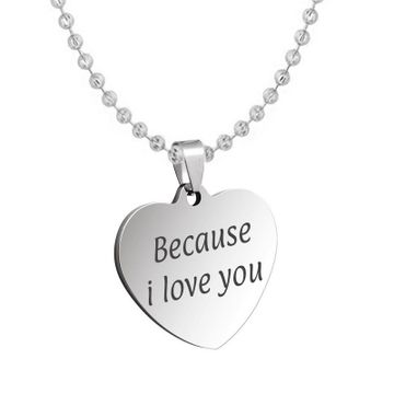 Pendentif coeur acier personnalisé - 1062