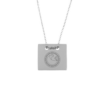 Pendentif zodiaque carré acier personnalisé - 2873