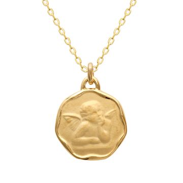 Médaille ange plaqué or personnalisée - 2781