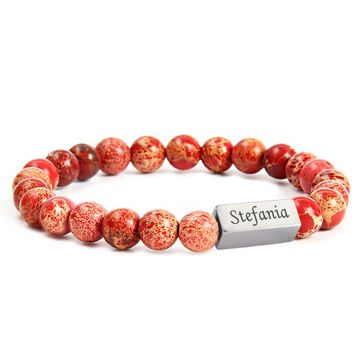 Bracelet quartz rouge personnalisé - 2646