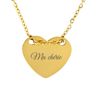 Collier cœur doré personnalisé - 2384