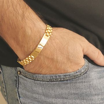 Bracelet acier doré personnalisé - 2841