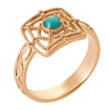 Bague amazonite plaqué or personnalisée - 2731