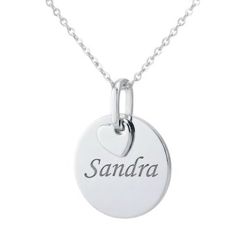 Pendentif argent avec petit coeur personnalisé - 2937