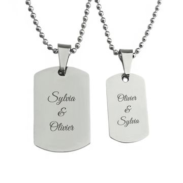 Pendentifs duo dogtag personnalisés - 1212
