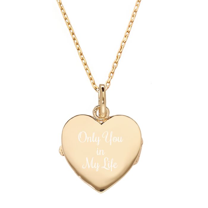 Pendentif personnalisé médaille gravée or coeur bombé