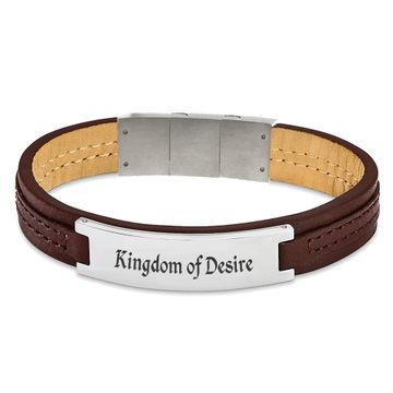 Bracelet cuir marron personnalisé - 2515