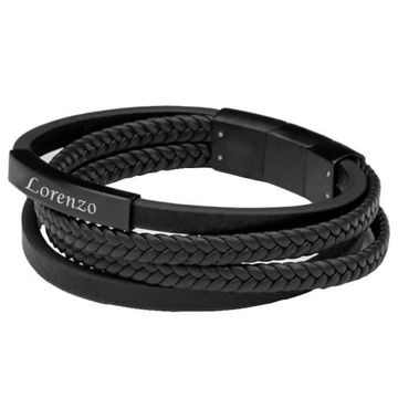 Bracelet cuir noir personnalisé - 2897