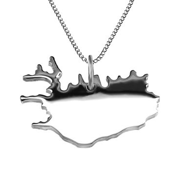 Pendentif argent Islande personnalisé - 1699