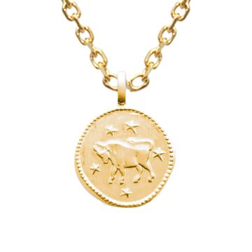 Médaille Taureau plaqué or personnalisée - 2676