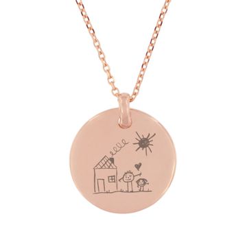 Pendentif plaqué or rose avec votre dessin - 2623