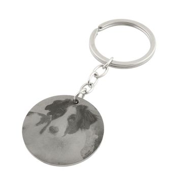 Porte clé rond avec gravure photo - 1596