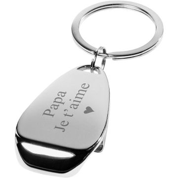 Porte-clé décapsuleur acier personnalisé - 2492