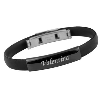 Bracelet caoutchouc noir personnalisé - 2375