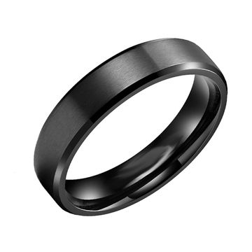 Bague acier noire personnalisée - 2935