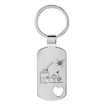 Porte-clé plaque avec votre dessin - 2630