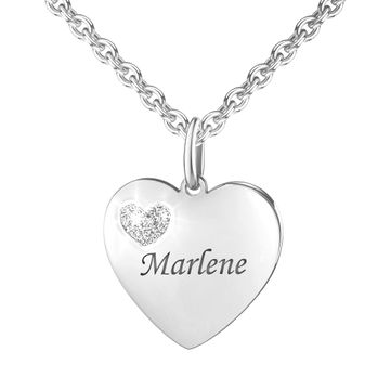 Pendentif cœur argent personnalisé - 2891