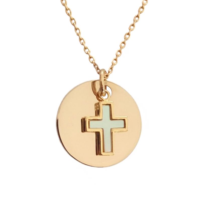 Collier Pendentif Croix Biblique Prière En Acier - Breloque Homme Femme, Style Sobre Et élégant