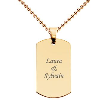 Pendentif dogtag acier doré personnalisé - 1975