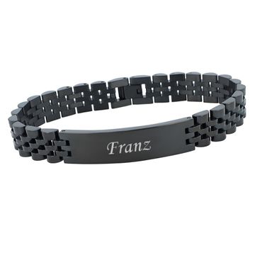 Bracelet acier noir personnalisé - 2932