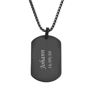 Pendentif dogtag acier personnalisé - 0965