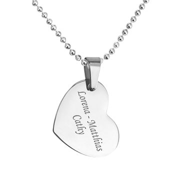 Pendentif cœur acier personnalisable - 2381