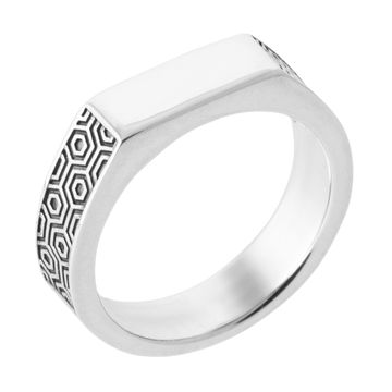 Bague chevalière argent personnalisée - 2739
