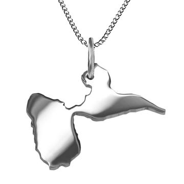 Pendentif argent Guadeloupe personnalisé - 2071