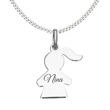 Pendentif argent petite fille personnalisé - 2463