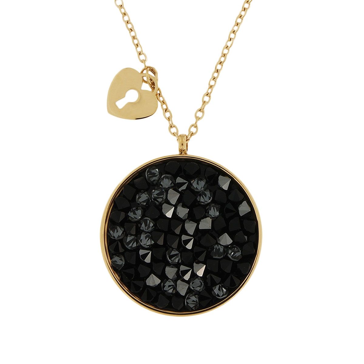 Collier Sautoir Vintage En Perles De Cristal Noir à Facettes